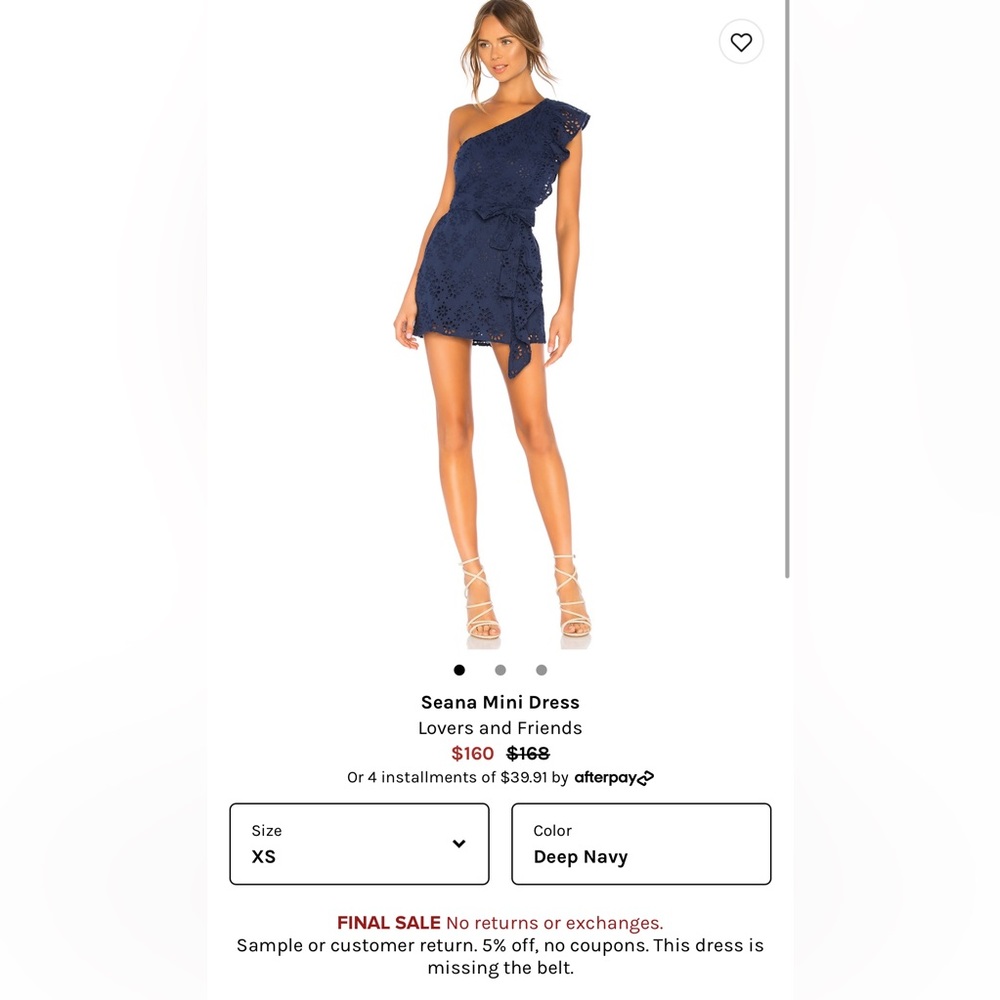 Lovers + Friends Deep Navy One-Shoulder Seana Mini Dress